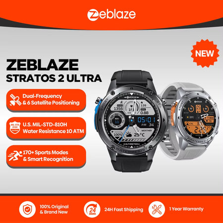 New Stratos 2 Ultra GPS Smart Watch Built-In Compass Barometric Altimeter Dual-Band GNSS Voice Calling Smartwatch 10 ATM