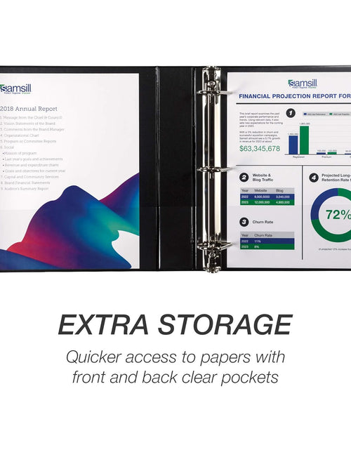 Load image into Gallery viewer, Durable 1.5 Inch Binder Made in the USA, D Ring Customizable Clear View Binder, Pack of 4
