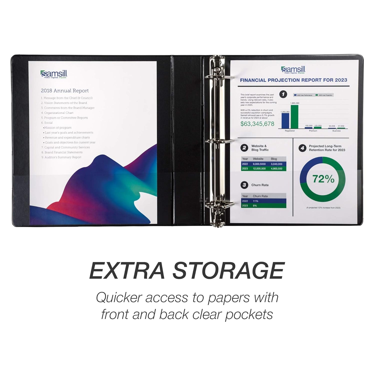 Durable 1.5 Inch Binder Made in the USA, D Ring Customizable Clear View Binder, Pack of 4