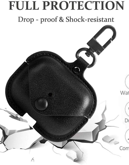 Load image into Gallery viewer, Genuine Leather Case Compatible with Airpods Pro Case,  Protective Cover for Apple Airpods Pro Wireless Charging Case Headphones Earpods, Soft Leather Cover with Keychain Hook Black
