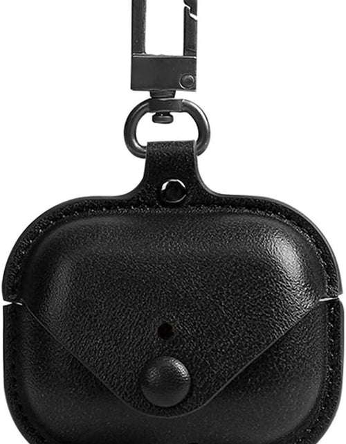 Load image into Gallery viewer, Genuine Leather Case Compatible with Airpods Pro Case,  Protective Cover for Apple Airpods Pro Wireless Charging Case Headphones Earpods, Soft Leather Cover with Keychain Hook Black
