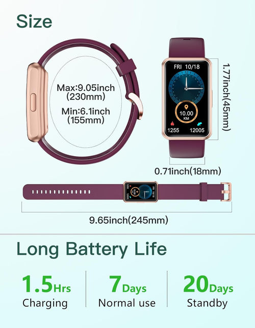 Load image into Gallery viewer, Fitness Tracker No Bluetooth No APP No Phone Needed, Fitness Watch for Men Women Parents IP68 Waterproof with Full Touch Screen Steps Calories Counter Sleep Tracker Alarm Clocks (Purple)
