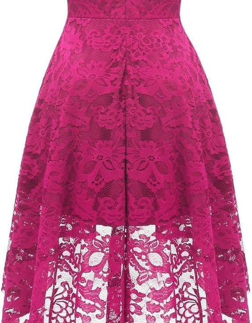 Load image into Gallery viewer, Women&#39;S Halter Floral Lace Cocktail Party Dress Hi-Lo Bridesmaid Dress
