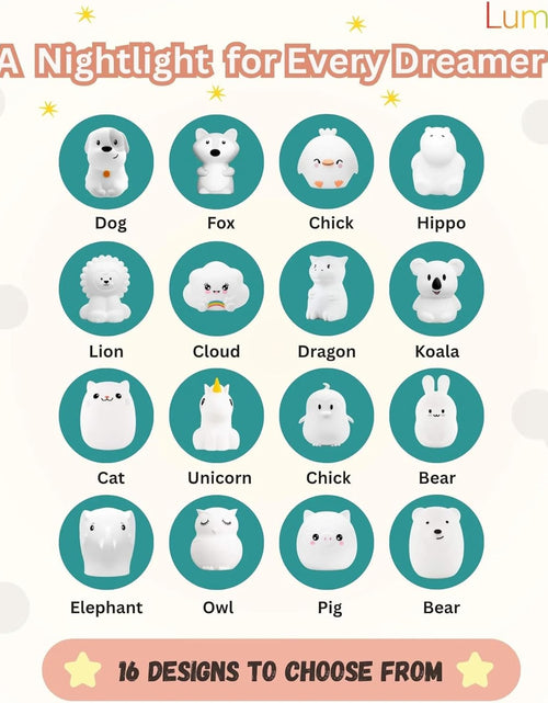 Load image into Gallery viewer, Lumipet Bear Jumbo Kids Night Light, Cute Nursery Light for Baby, Toddler, Silicone LED Lamp, Remote Operated, USB Rechargeable Battery, 9 Available Colors, Timer Auto Shutoff
